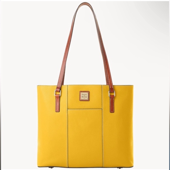 Dooney & Burke 1975 Yellow Pepple Grain Lexington Tall Luxury Purse and Wallet - Picture 1 of 9